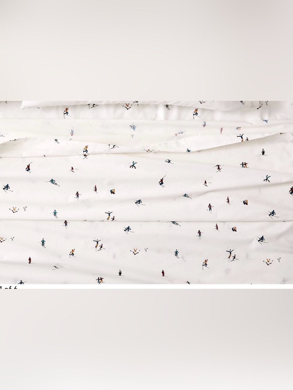 Pottery Barn Teen Skiers Organic Flat Sheet , Full Multicolor